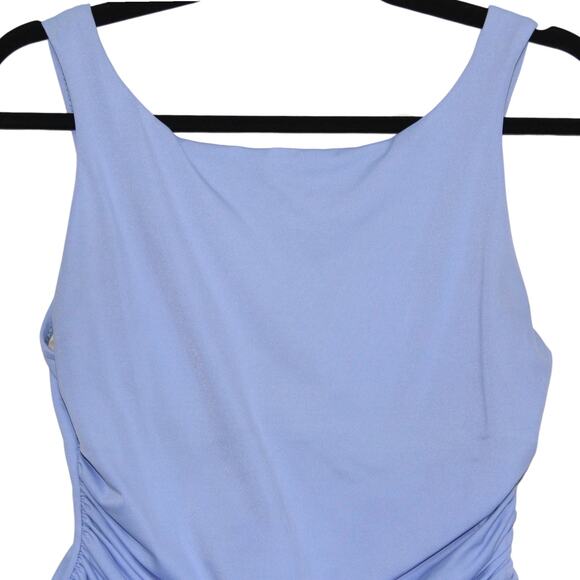 Miraclesuit Periwinkle Purple & Black Colorblock Slimming Swimsuit Size 14 - Picture 3 of 11